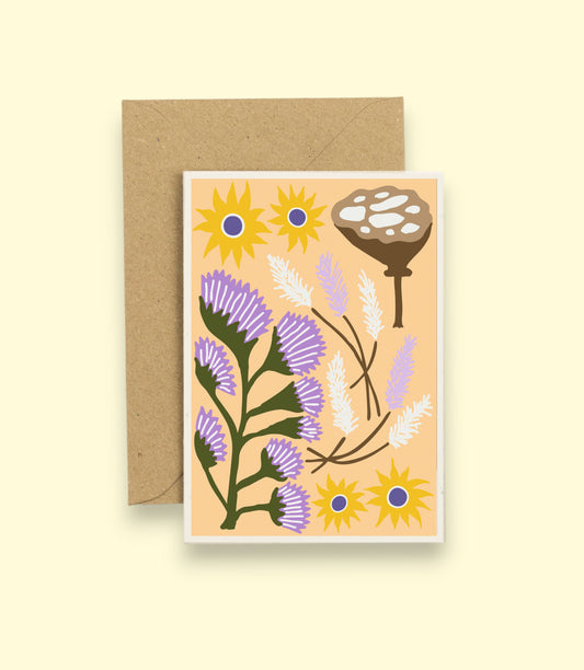 All Occasions Greetings Card - Dried - Wheat Yellow