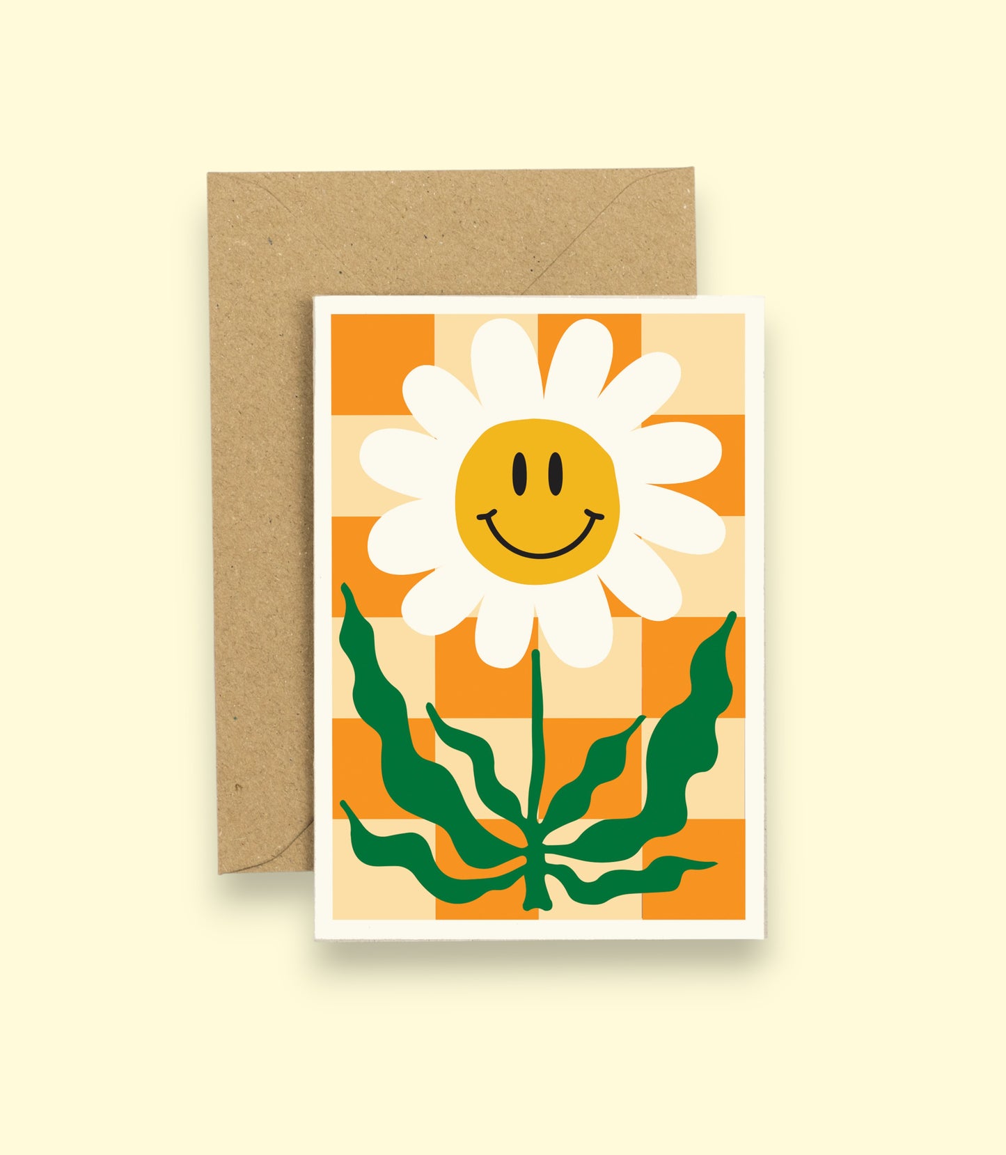 All Occasions Greetings Card - Happy Flower - Orange