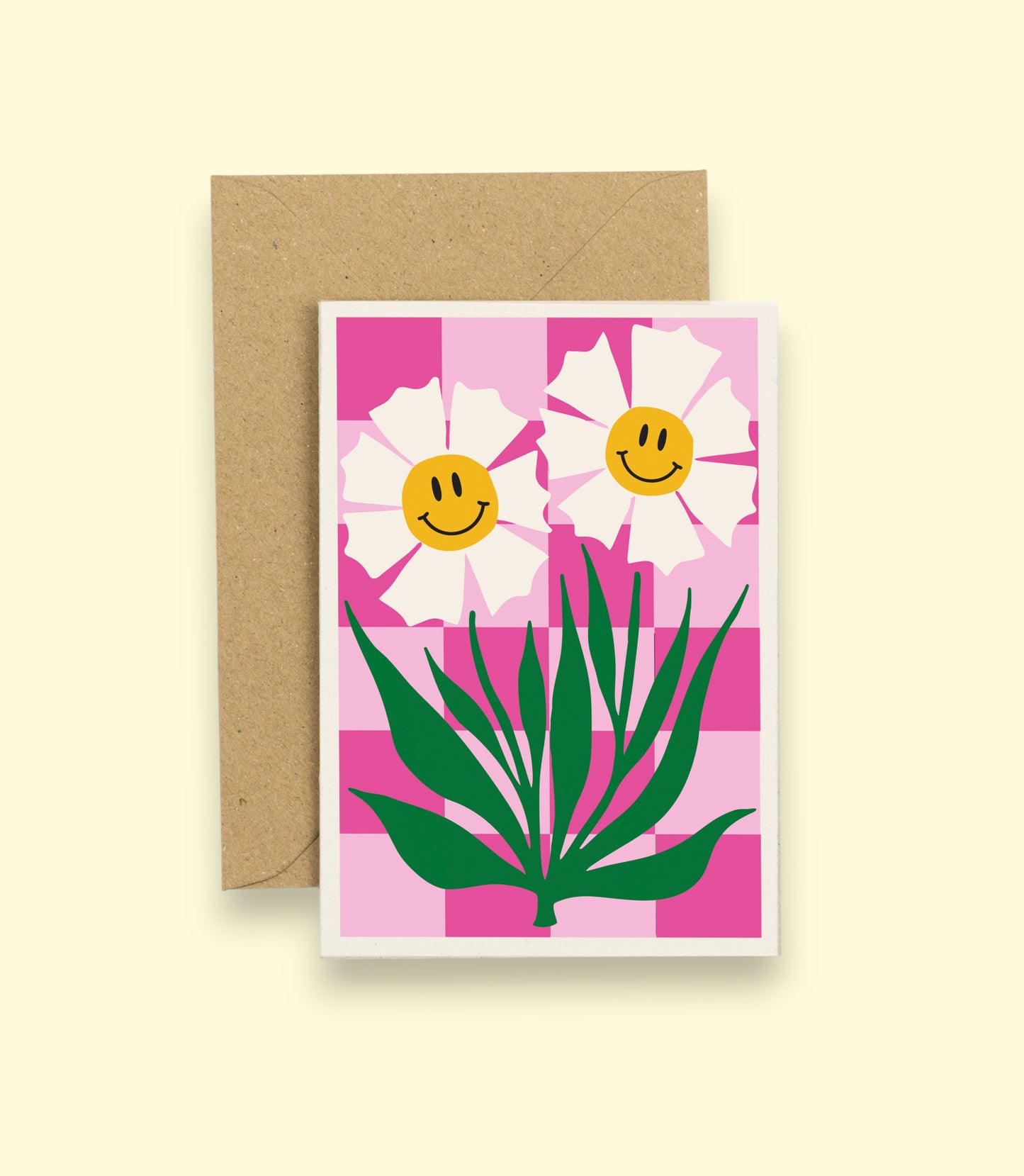 All Occasions Greetings Card - Happy Flower - Pink