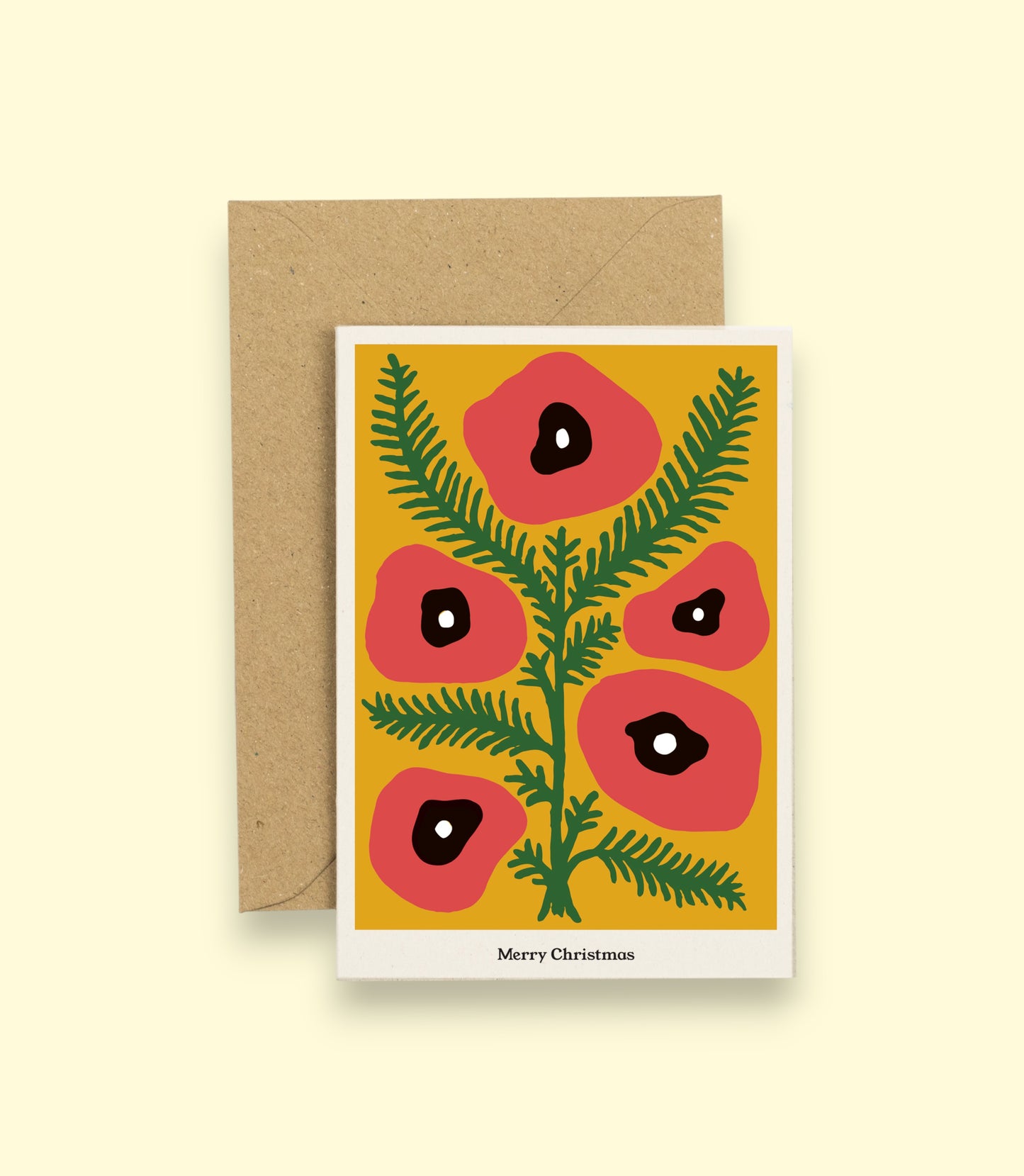Christmas Plants Card - Poppies
