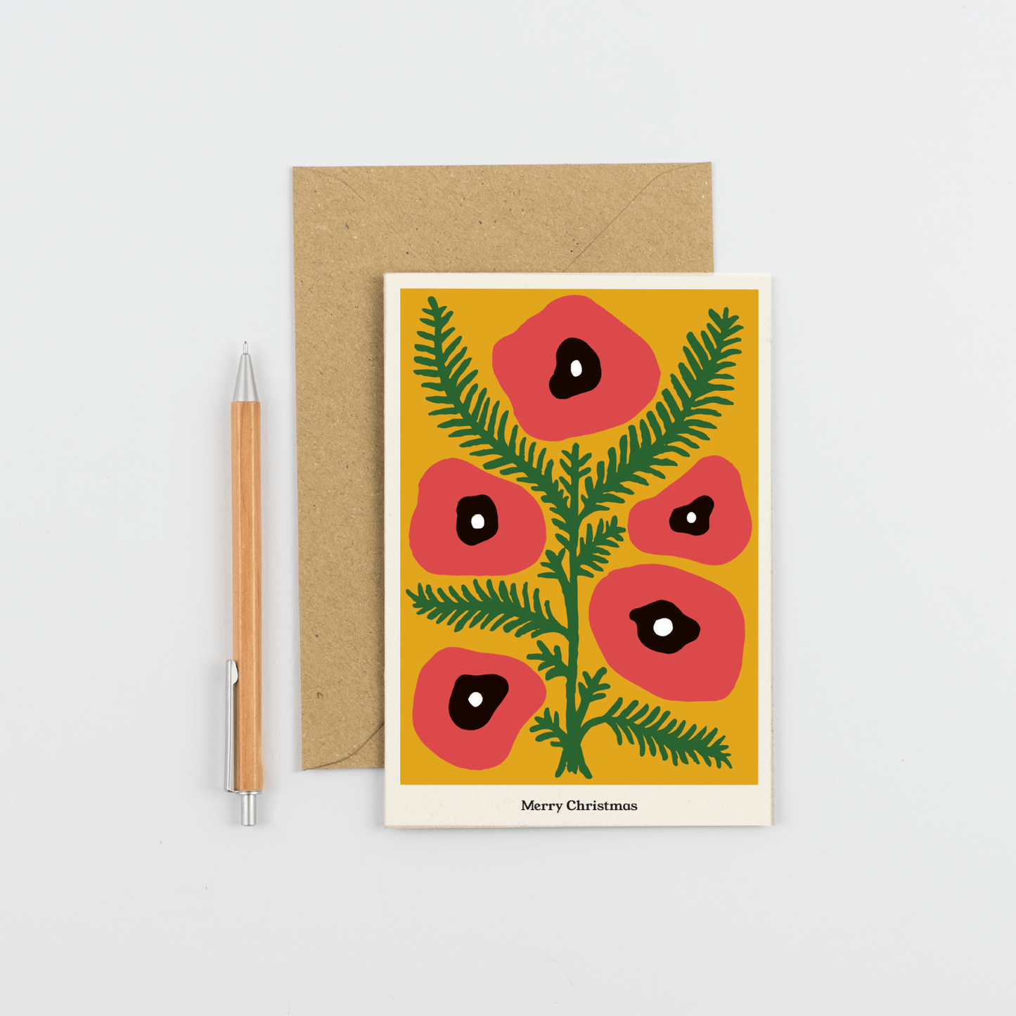 Christmas Plants Card - Poppies