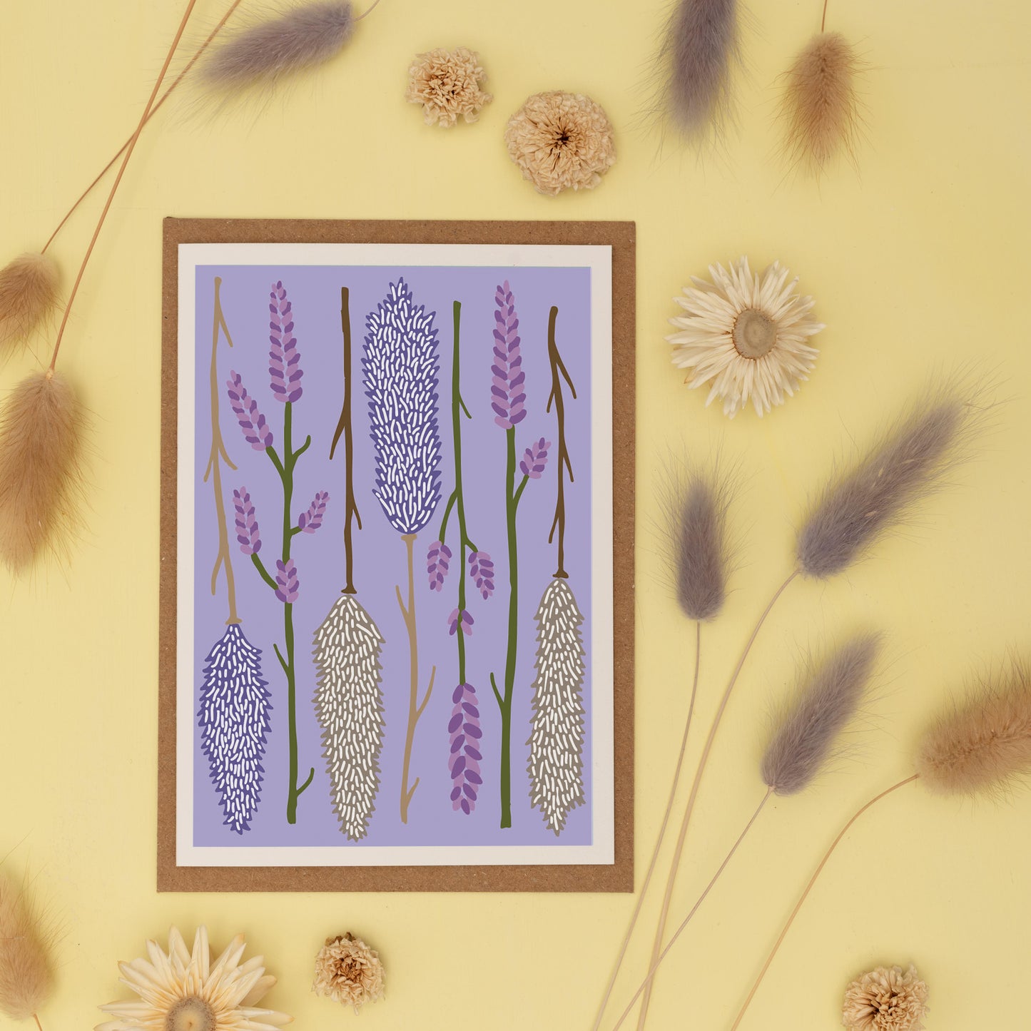 All Occasions Greetings Card - Dried - Lilac