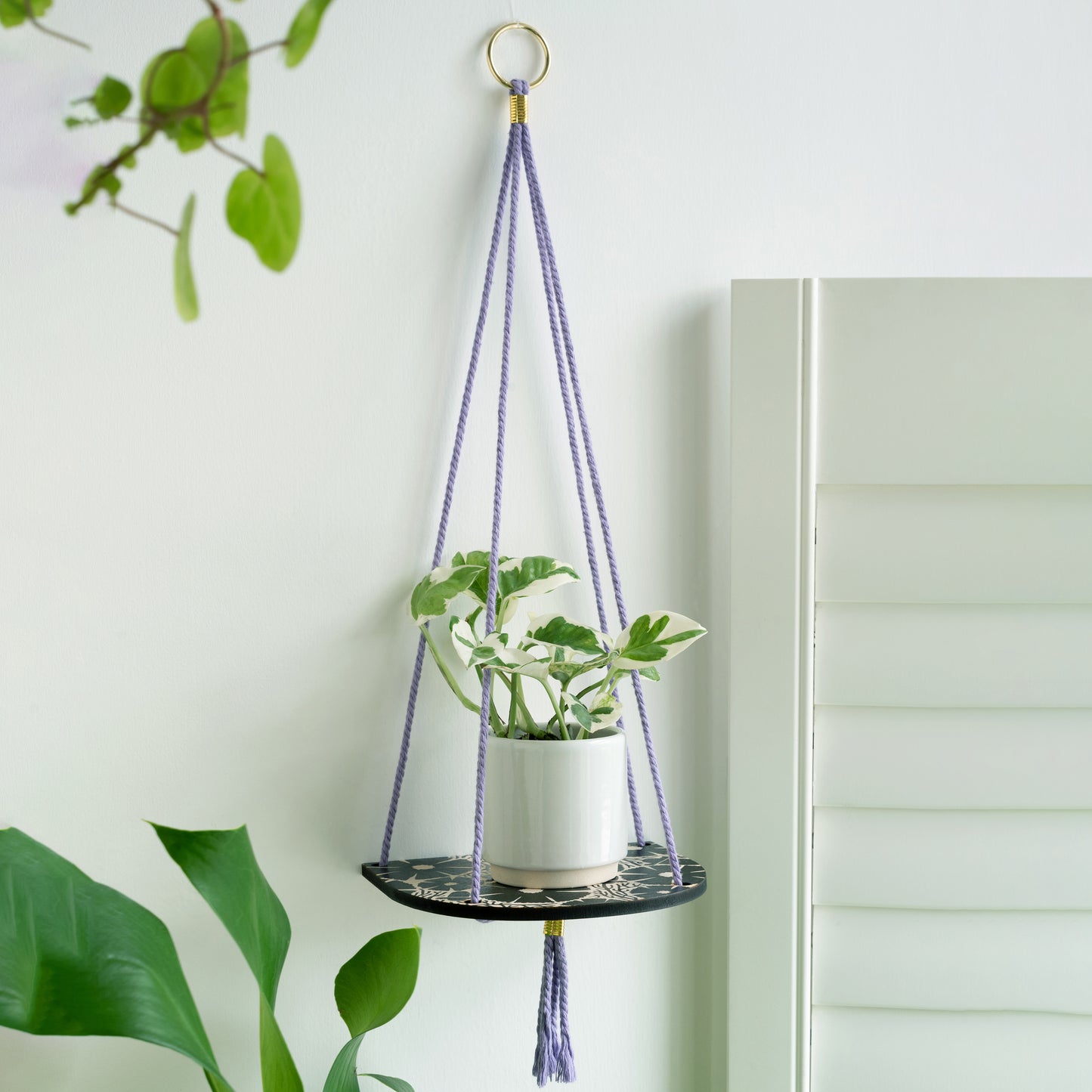 Hanging Plant Shelf Small - Cosmos black