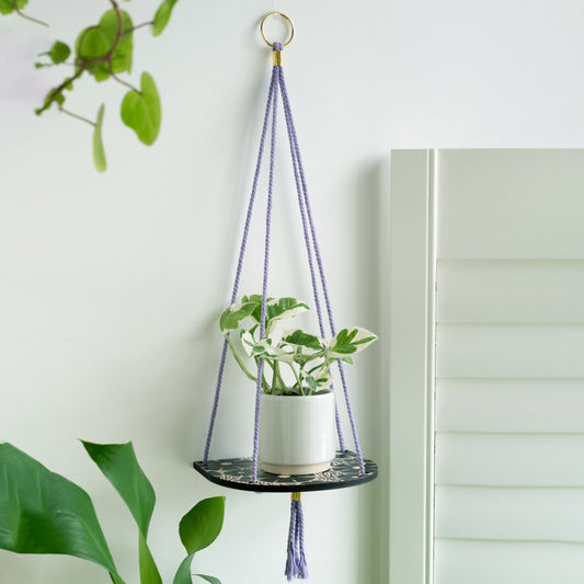 Hanging Plant Shelf Small - Cosmos black