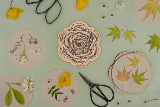 Flower Shaped Press - Rose Line Drawing