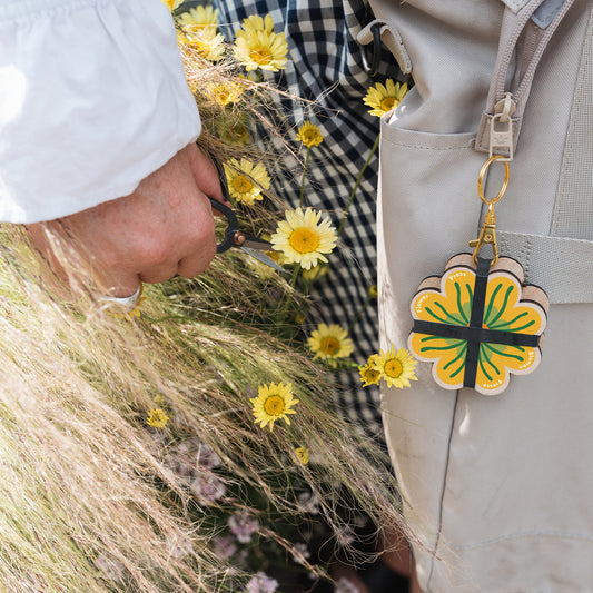 Keyring Flower Press - Yellow 03
