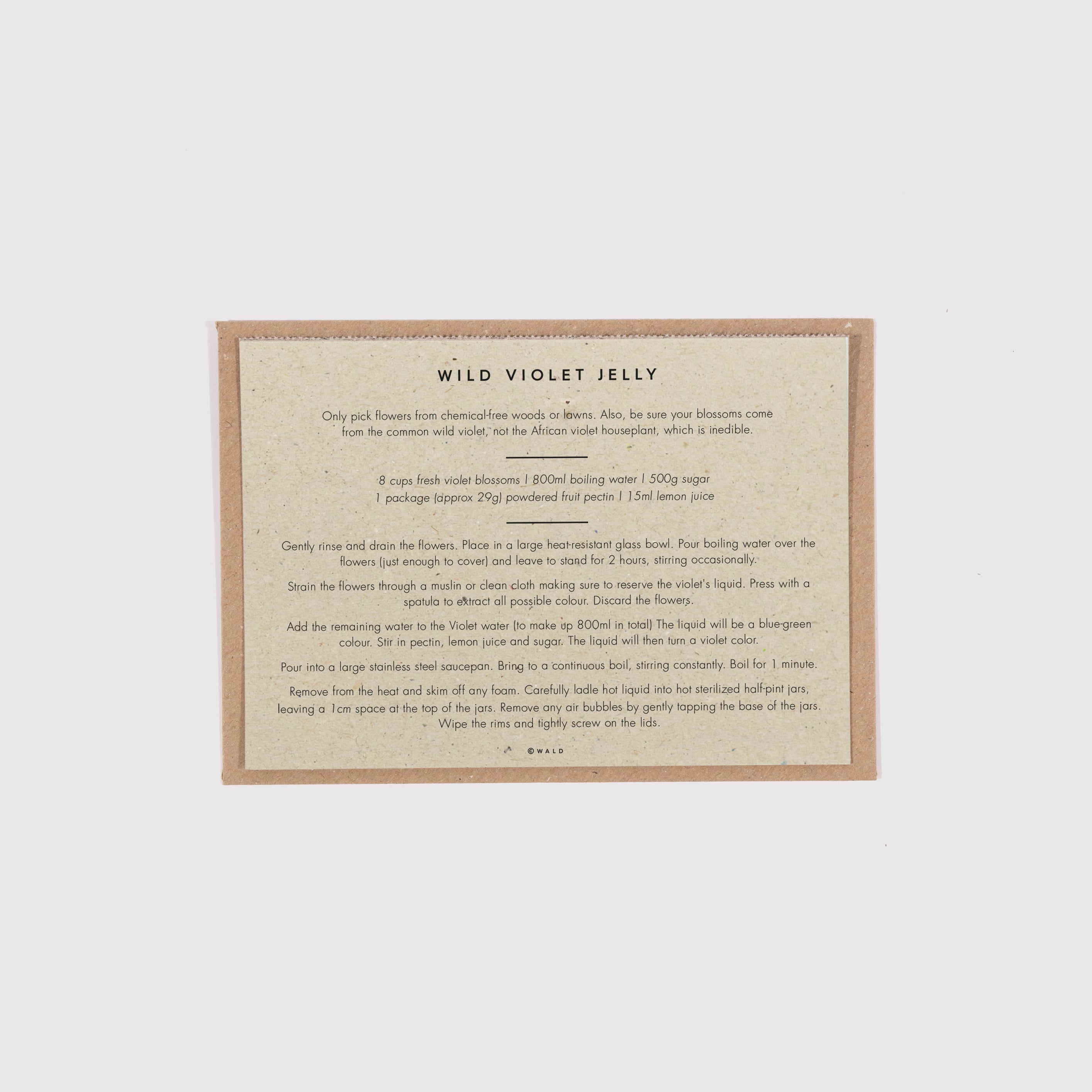 Recipe Notecard - Violet