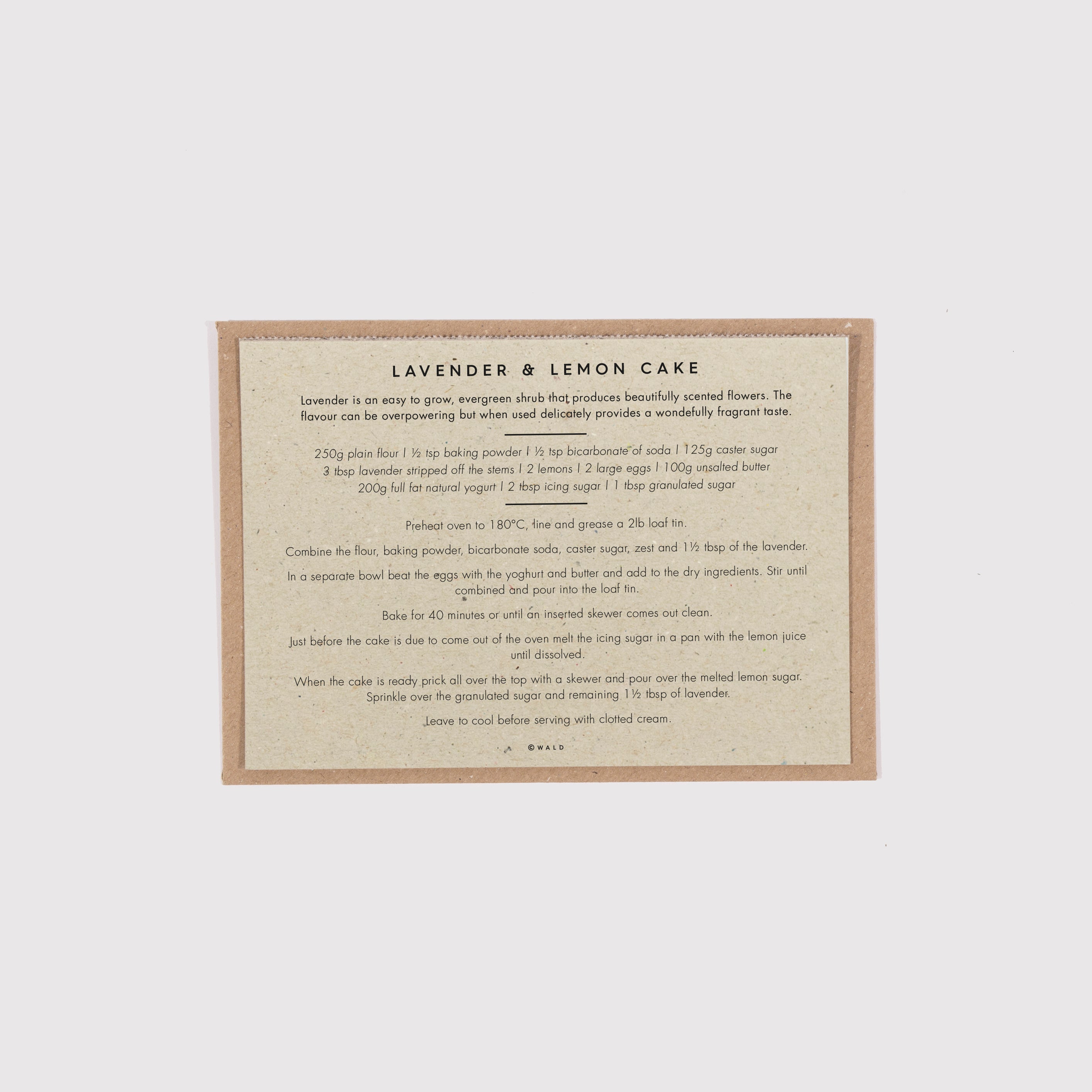 Recipe Notecard - Lavender