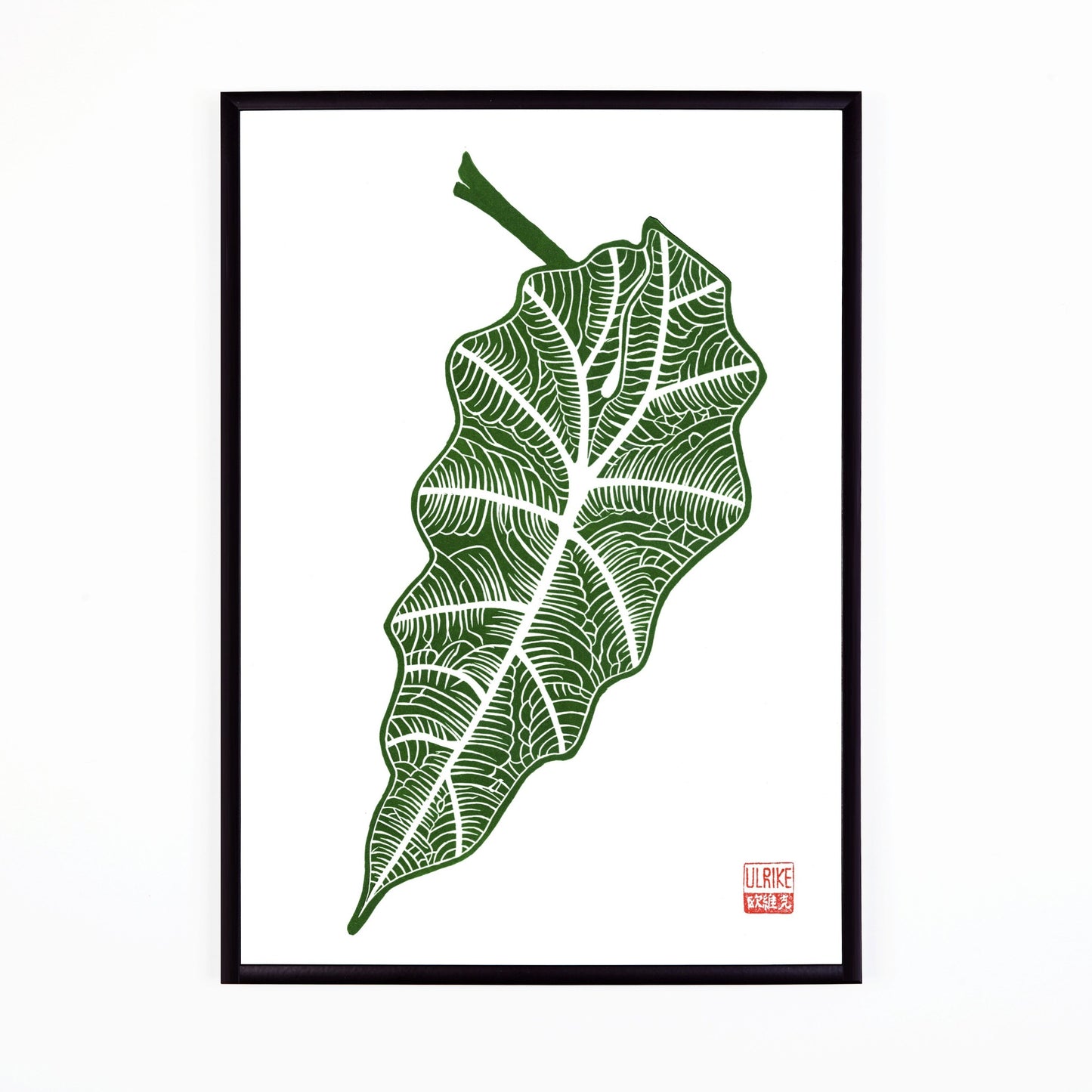 A3 Lino Print - Alocasia