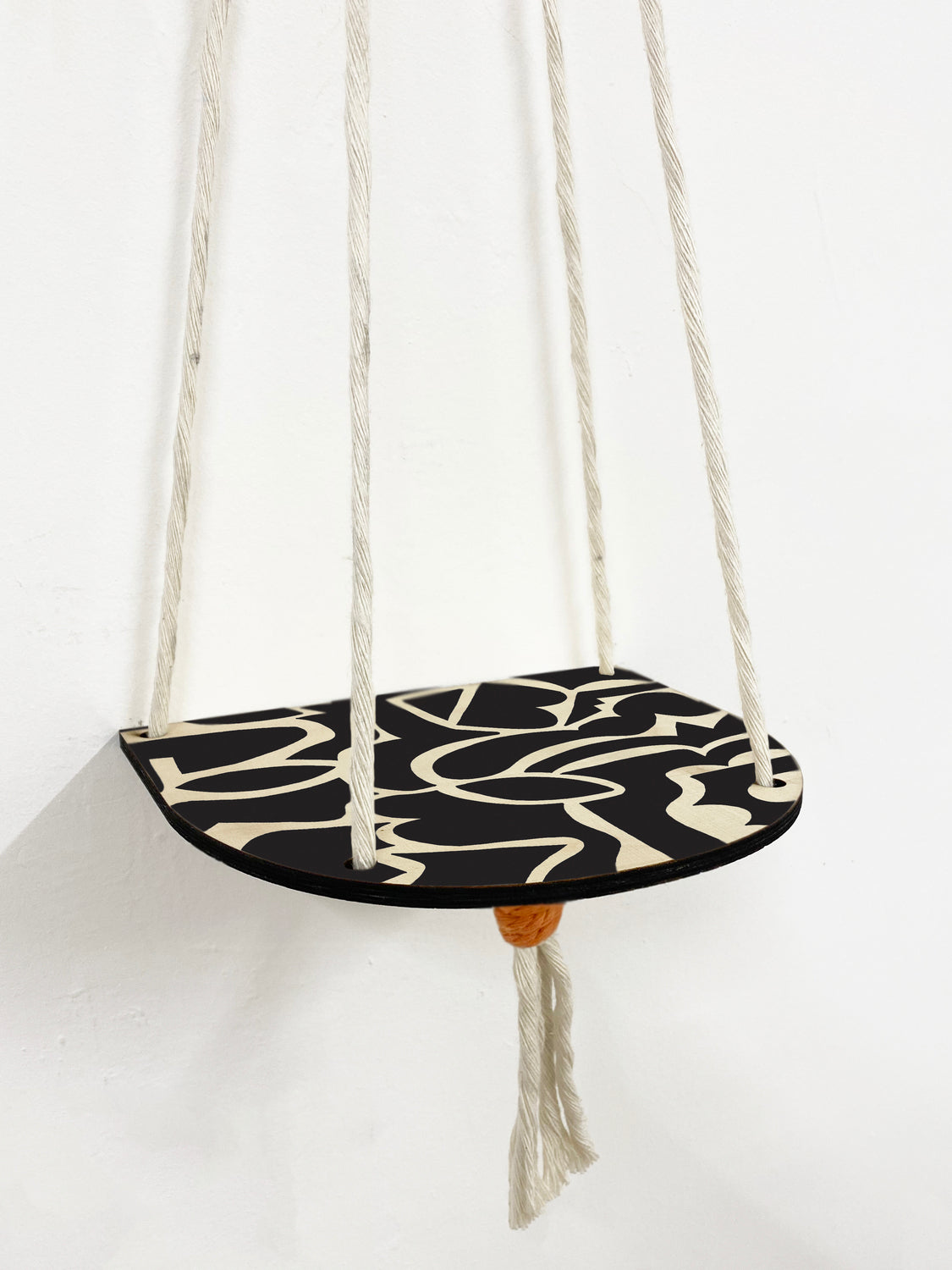 Black Abstract Hanging Plant Shelf by Studio Wald