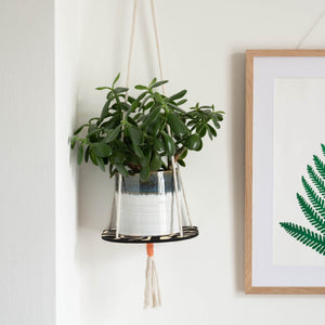 Black Abstract Hanging Plant Shelf by Studio Wald
