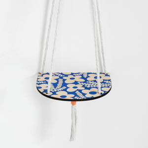 Blue Floral Hanging Plant Shelf by Studio Wald