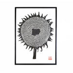 Load image into Gallery viewer, Sunflower Lino Print (Blk)
