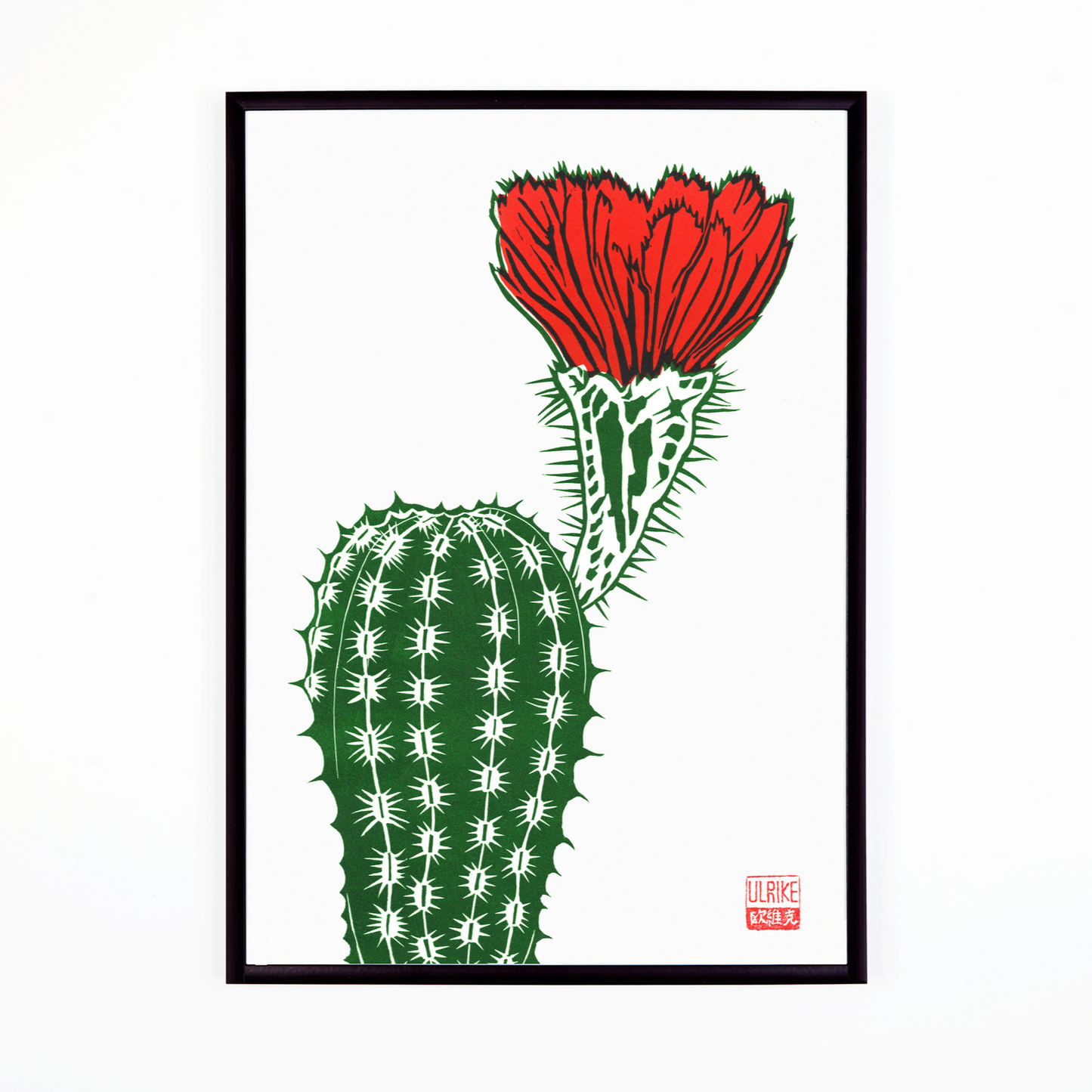 A3 Lino Print - Cactus
