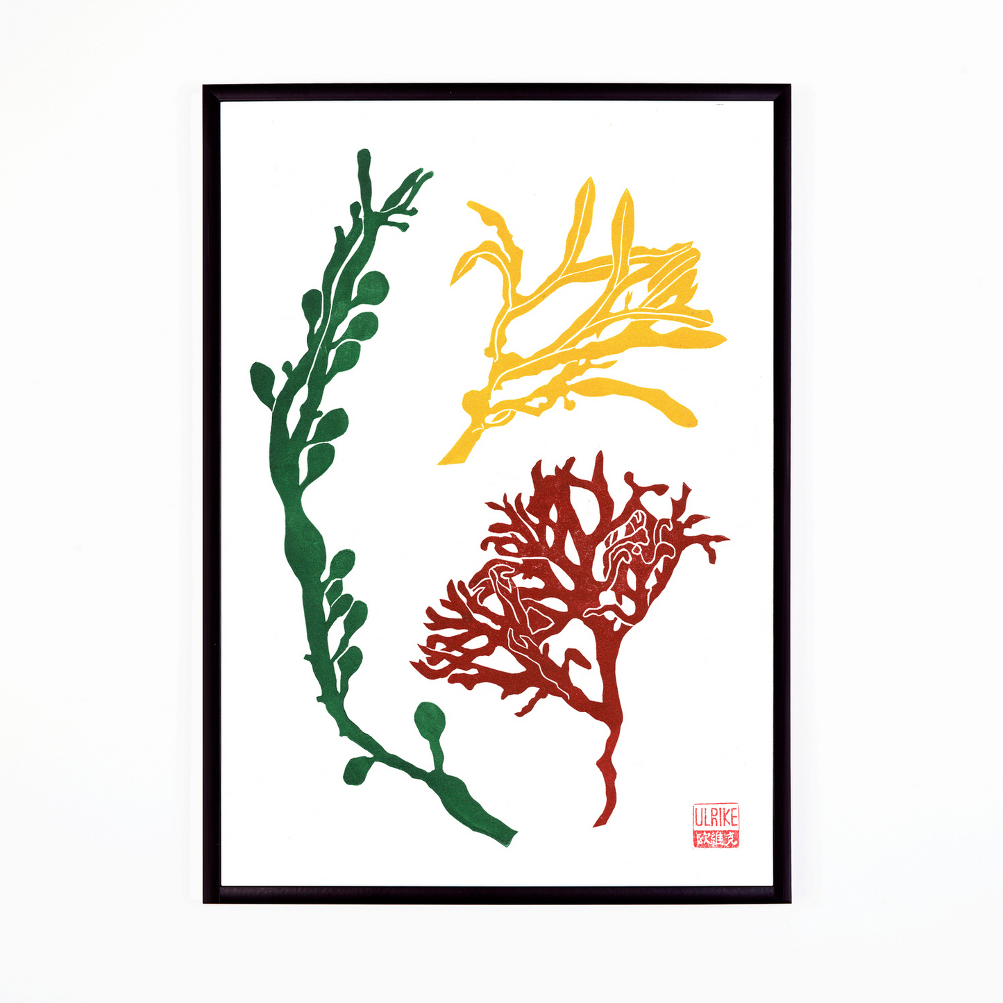 A3 Lino Print - Seaweed