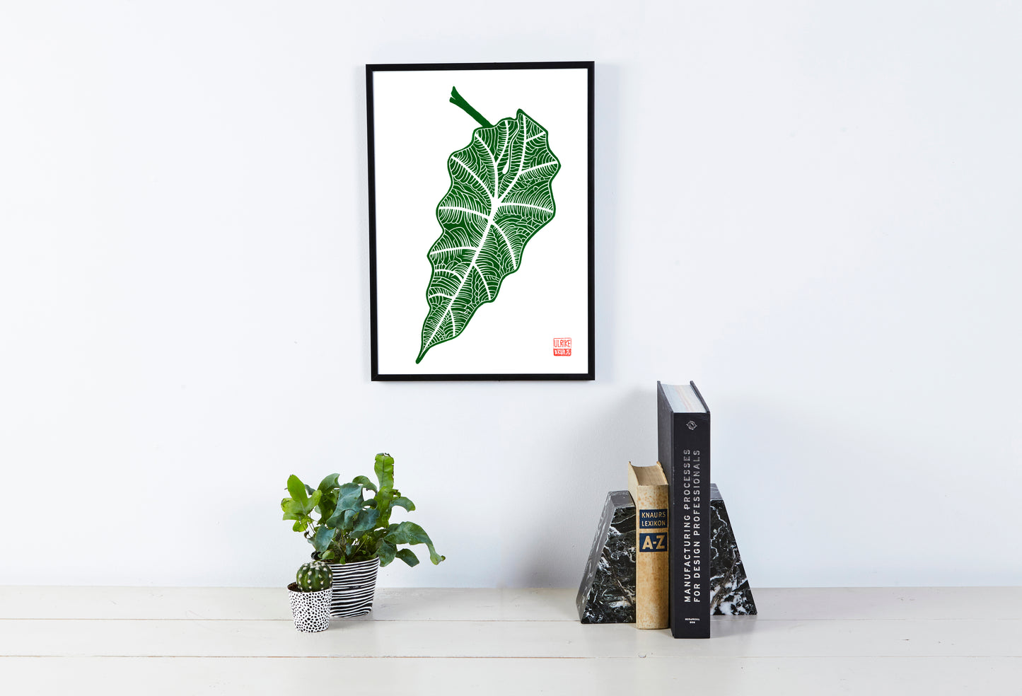 A3 Lino Print - Alocasia