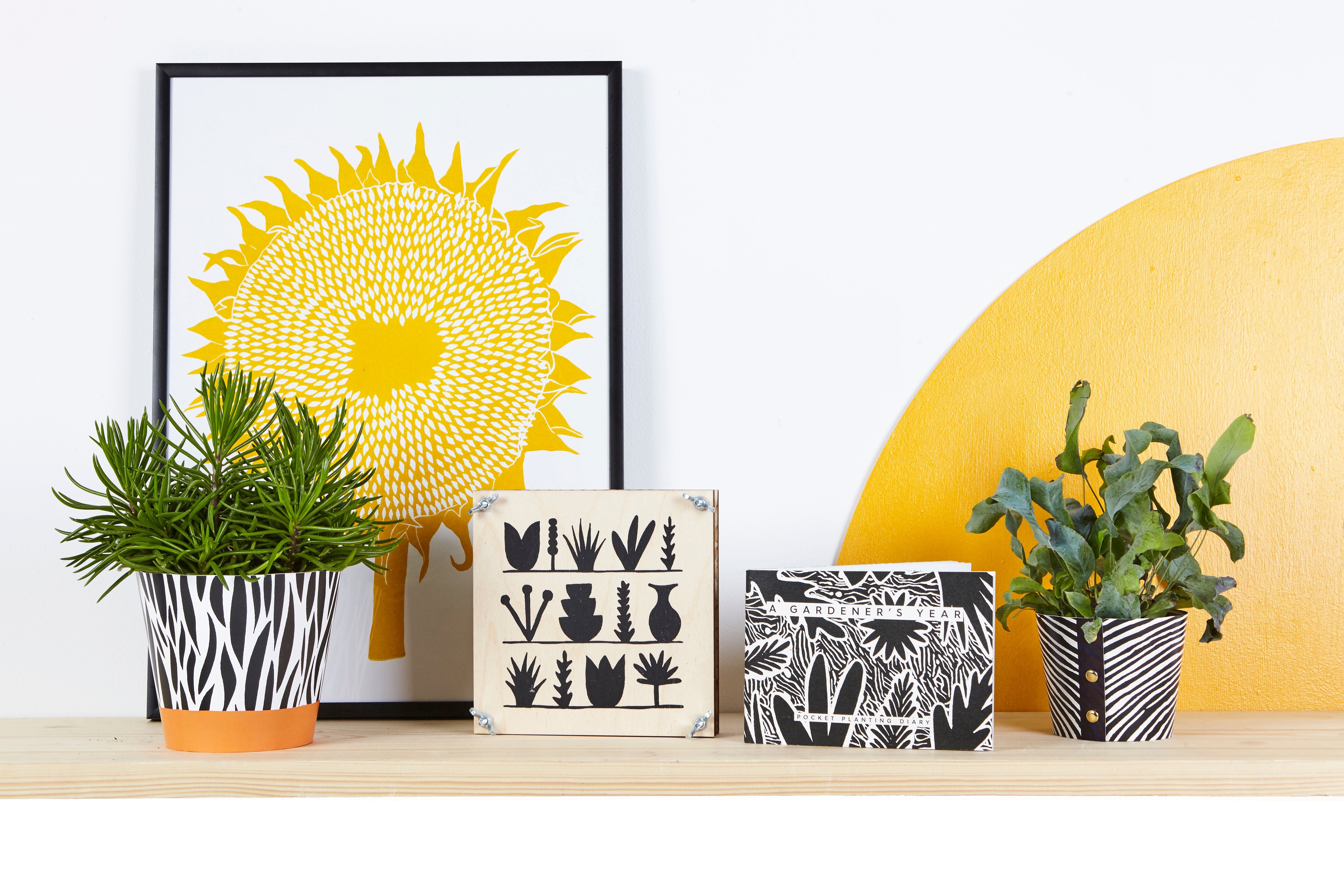 Sunflower Lino Print (Ylw)